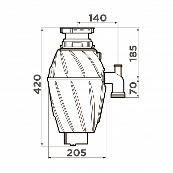 картинка Измельчитель пищевых отходов Omoikiri Nagare 1000 