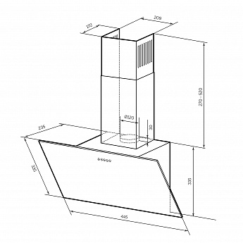 картинка Кухонная вытяжка Lex MOZA 450 BLACK 