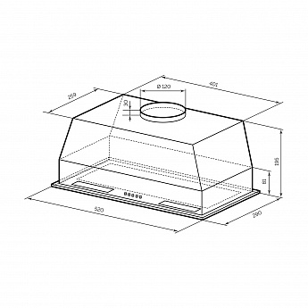картинка Кухонная вытяжка Lex HYPER 600 LIGHT BL черная 