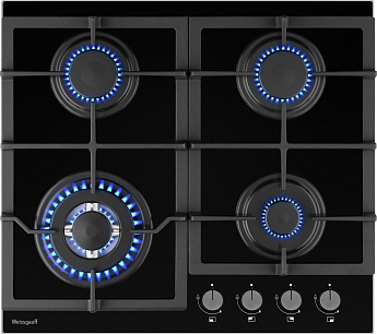 картинка Газовая варочная панель Weissgauff HGG 641 BGL черный 
