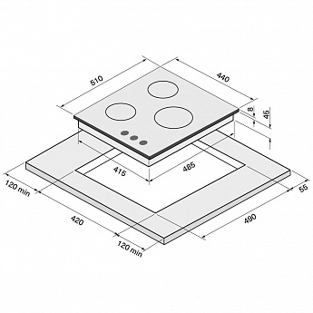 картинка Газовая варочная панель Krona HAGEL 45 BL W 