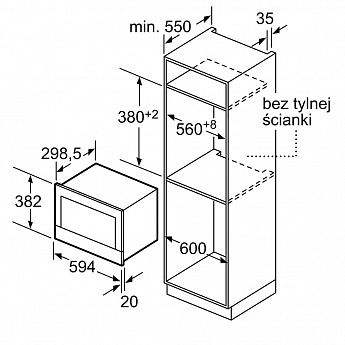 картинка Микроволновая печь встраиваемая Bosch BFR634GS1 