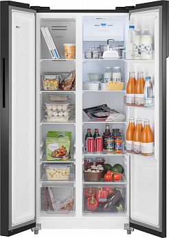 картинка Отдельностоящий холодильник Weissgauff WSBS 500 Inverter NoFrost Rock Glass 