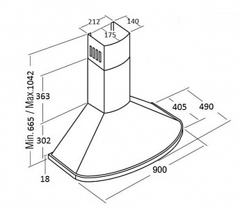 картинка Кухонная вытяжка Kuppersberg BONA 90 C BRONZE 