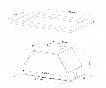 картинка Кухонная вытяжка Kuppersberg INTRO 60 WHITE 