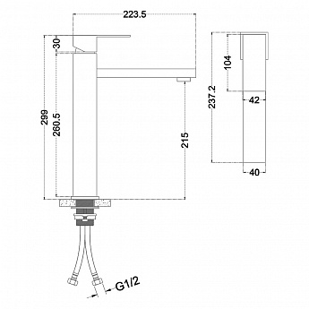 картинка Смеситель Melana F610202 CUBO нержавеющая сталь  картинка Смеситель Melana F610202 CUBO нержавеющая сталь