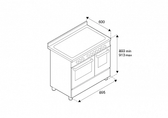 картинка Электрическая кухонная плита Bertazzoni HER95I2EXT 