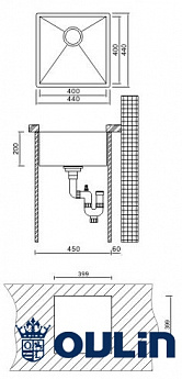 картинка Мойка для кухни Oulin OL-F101  картинка Мойка для кухни Oulin OL-F101