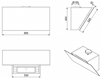 картинка Кухонная вытяжка Smeg KV394N 