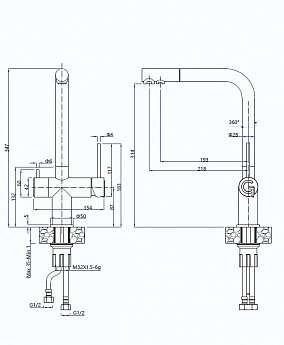 картинка Смеситель Rivelato Lugano 1523513 antracite/cromo 