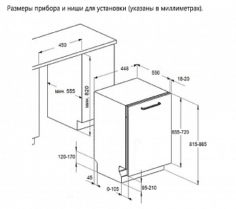 картинка Посудомоечная машина встраиваемая Maunfeld MLP45535 Light Beam 