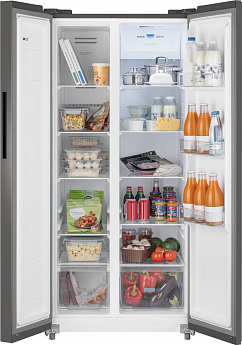 картинка Отдельностоящий холодильник Weissgauff WSBS 500 Inverter NoFrost Dark Grey 