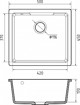 картинка |Discount| Мойка для кухни Granfest URBAN 4550 черный 