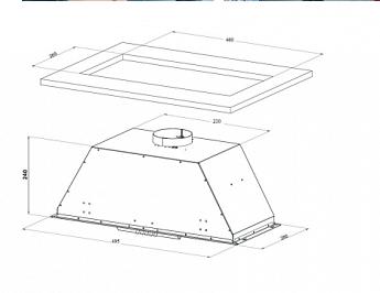 картинка Кухонная вытяжка Vard VFG661K чёрный 