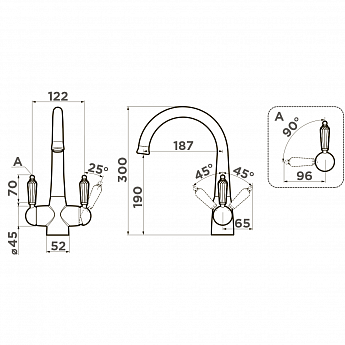 картинка Смеситель Omoikiri OKINAWA-2-SI нержавеющая сталь 