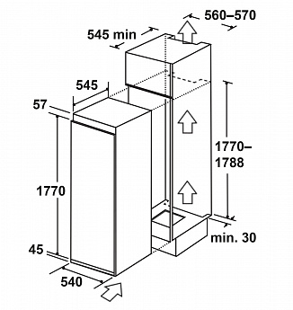 картинка Встраиваемый холодильник Lex LBI177.5ID 