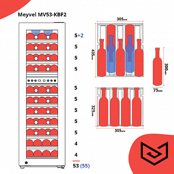 картинка Отдельностоящий винный шкаф Meyvel MV53-KBF2 