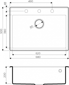 картинка Мойка для кухни Omoikiri Tedori 68 