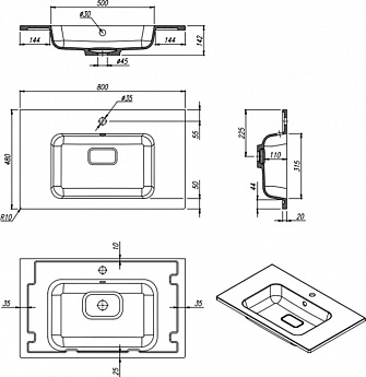 картинка Раковина Florentina ПАЛЕРМО-800 
