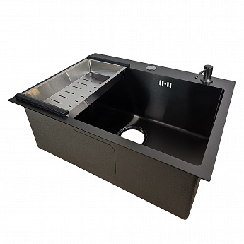 картинка Комплект мойка и смеситель Gerda 6045 G+SM.Black 