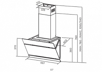 картинка Кухонная вытяжка наклонная Midea MH60AN364GB черная 