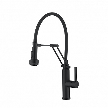 картинка Смеситель Emar ЕСВ 7012 BLACK вытяжной излив 