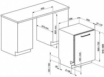 картинка Посудомоечная машина Smeg ST363CL 
