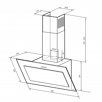 картинка Кухонная вытяжка Lex MIO 500 WHITE 