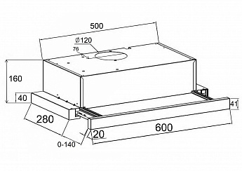 картинка Кухонная вытяжка Lex HUBBLE G 600 GREY 
