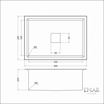картинка Кухонная мойка Emar Pvd EMB-129A PVD NANO DARK 