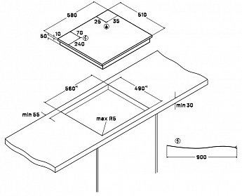 картинка Газовая варочная панель Vard VHGS6434K 