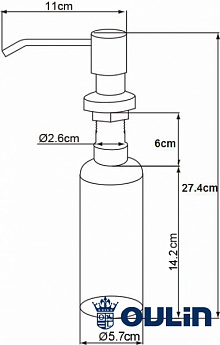 картинка Дозатор для мыла Oulin OL-401 DS  картинка Дозатор для мыла Oulin OL-401 DS