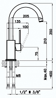 картинка Смеситель Rivelato Orta 9021200  картинка Смеситель Rivelato Orta 9021200