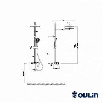 картинка |Discount| Душевая система Oulin OL-HT-2306 