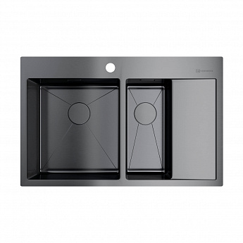 картинка Мойка для кухни Omoikiri Akisame-78-2-GM-L  картинка Мойка для кухни Omoikiri Akisame-78-2-GM-L