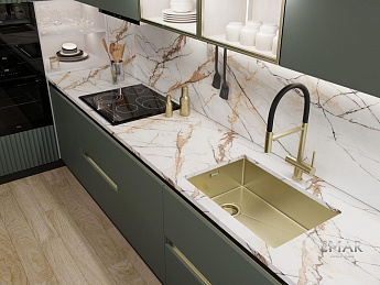 картинка Кухонная мойка Emar EMB-660(UN) PVD Matt Golden 