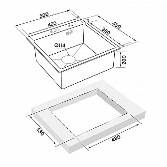 картинка |Discount| Мойка для кухни Gerda GS 5045 S (УЦЕНКА!) 