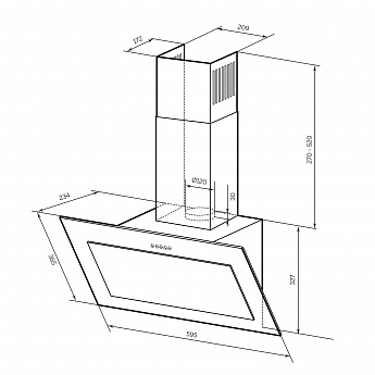 картинка Кухонная вытяжка Lex MIO G 600 WHITE  картинка Кухонная вытяжка Lex MIO G 600 WHITE