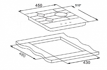 картинка Газовая варочная панель Weissgauff HG 451 XFh 