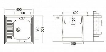 картинка Мойка Ukinox STD600.600 ---5C 0RS  картинка Мойка Ukinox STD600.600 ---5C 0RS