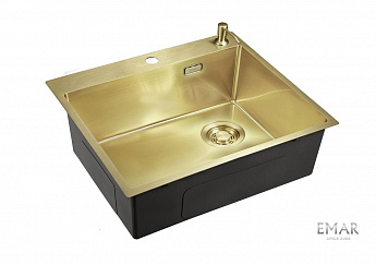 картинка Кухонная мойка Emar EMB-560(TOP) PVD Matt Gold 