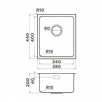 картинка Мойка Omoikiri TADZAVA 38-U/I-IN ULTRA 15 