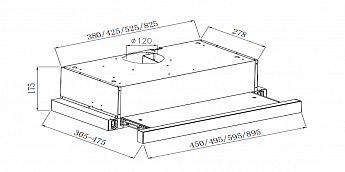 картинка Кухонная вытяжка Weissgauff TEL 500 Black Glass 