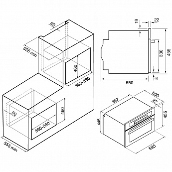 картинка Электрический духовой шкаф Krona PARABEL 45H BL/BL черный 