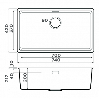 картинка Кухонная мойка Omoikiri KATA 74-U 
