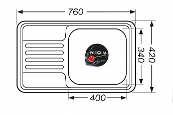 картинка Мойка для кухни Premial 7642 L полированная 
