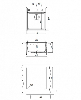 картинка Мойка для кухни Florentina ПЬЕМОНТ 440 