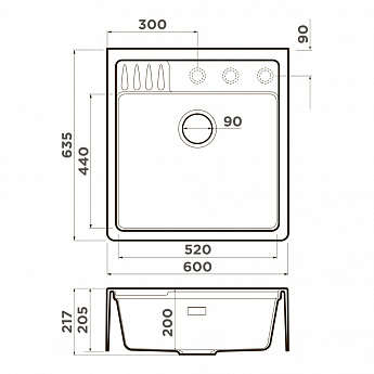 картинка Кухонная мойка Omoikiri KINOKAWA 60 