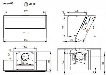 картинка Кухонная вытяжка Falmec VERSO 85 GRAY 