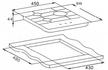 картинка Газовая варочная панель Weissgauff HGG 451 WGh Nano Glass 